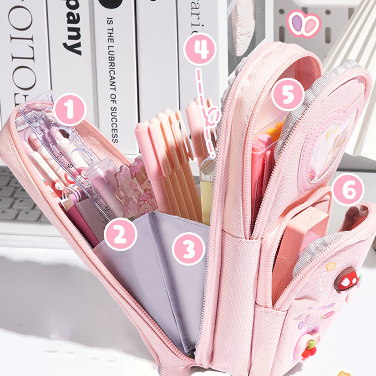 CUTE LARGE CAPACITY THREE LAYER PENCIL POUCH_CWAB2800