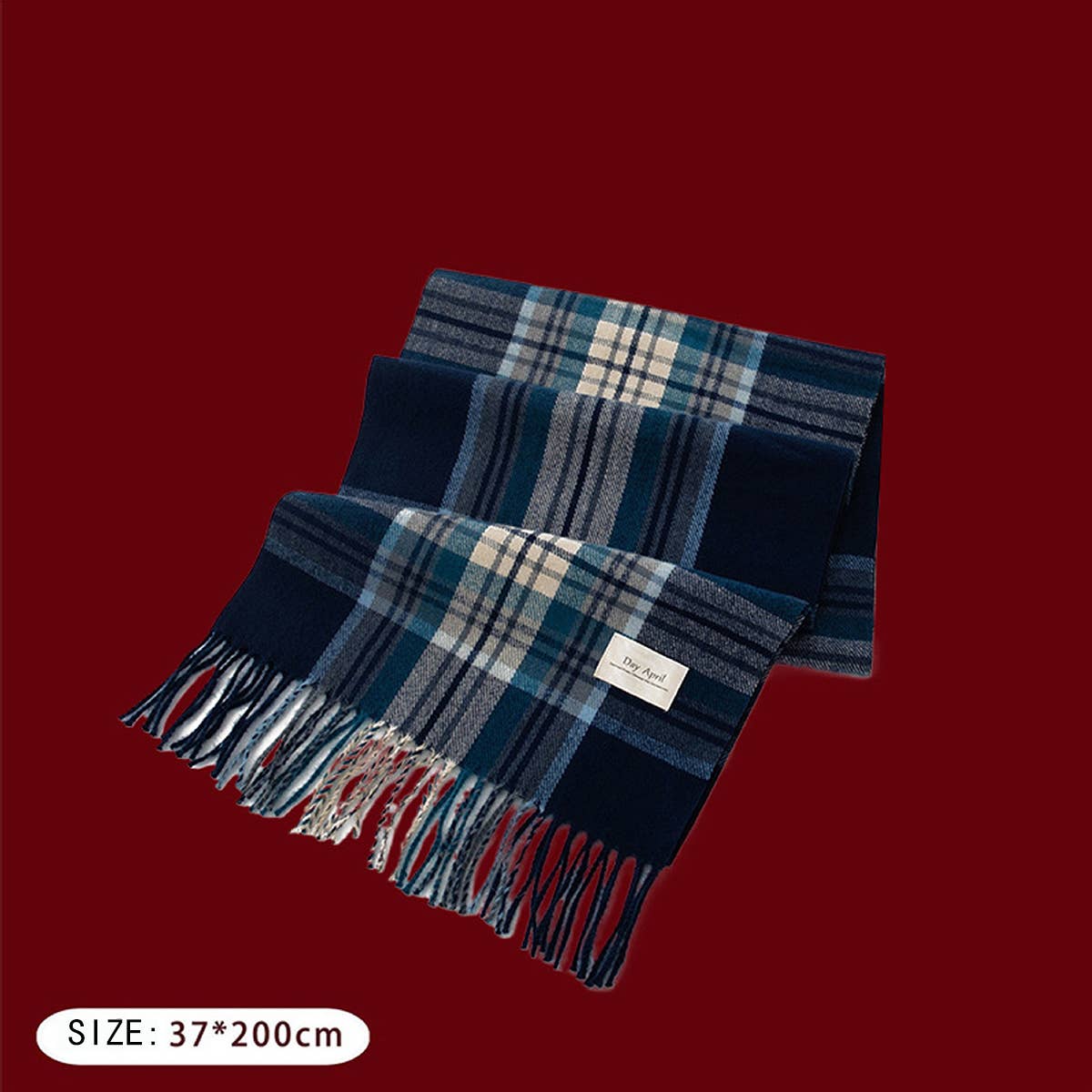 Cwasc2723_Christmas Plaid Atmosphere Warm Scarf
