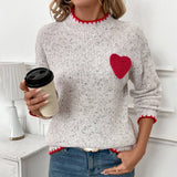 Valentines Day Half Turtleneck Love Jacquard Pullover