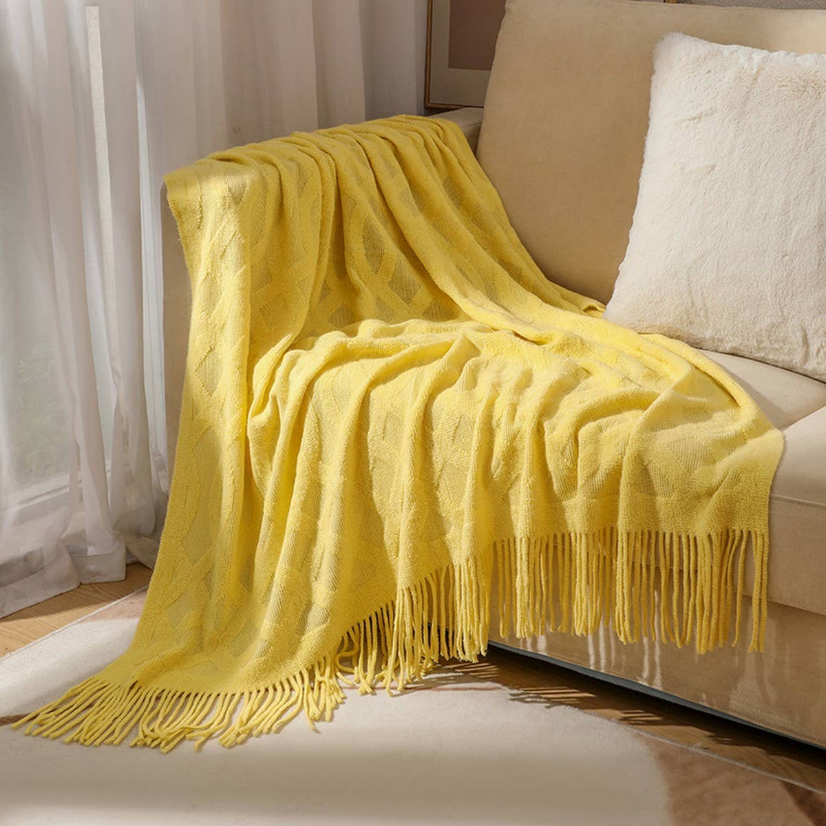 SOFT WARM AND COMFORTABLE TASSEL SOFA BLANKET_CWMM0215