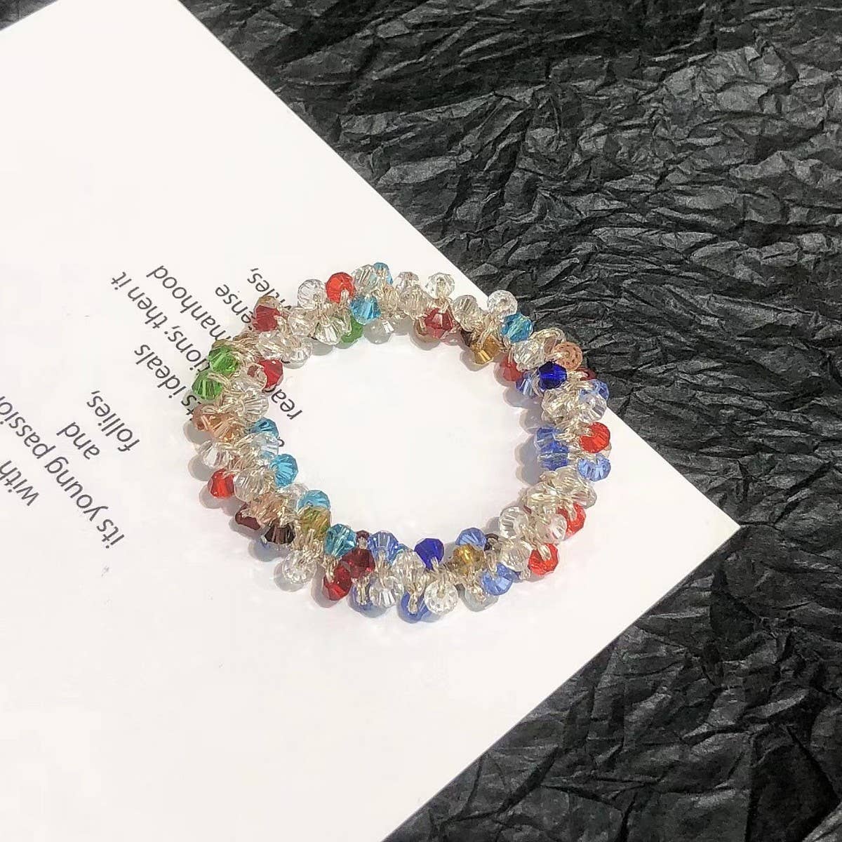 CUTE CRYSTAL VINTAGE HAIR TIE SWEET PONYTAIL BAND_CWAHA6765