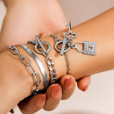 SNAKE BONE CHAIN VINTAGE KEY BRACELET NECKLACE_CWAJE1148