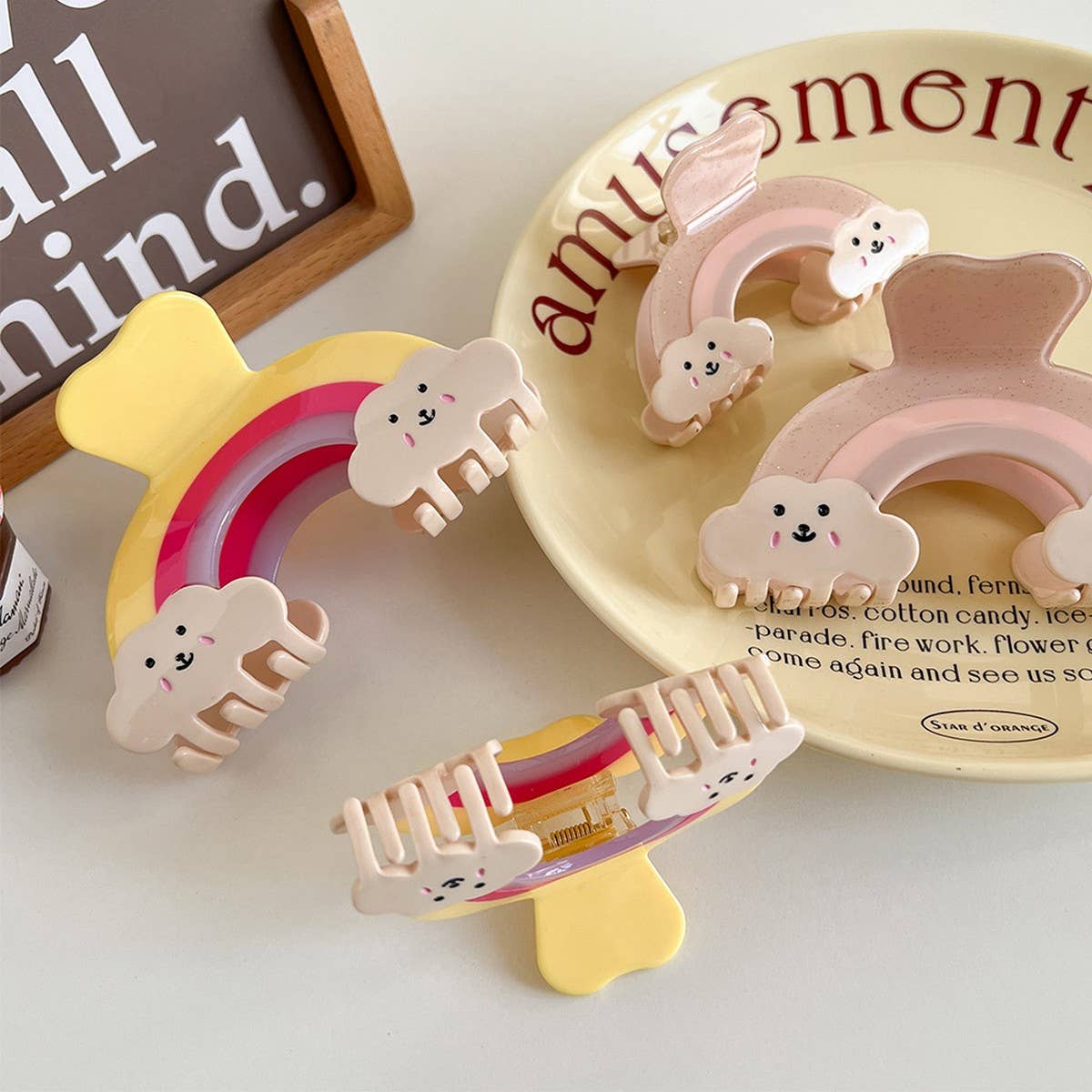 Rainbow Cloud Hair Claw,Colorful Acetate Back Clip_Cwaha6008