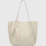 LARGE WOVEN TEXTURE TOTE BAG STYLISH ELEGANT＿cWAB5117