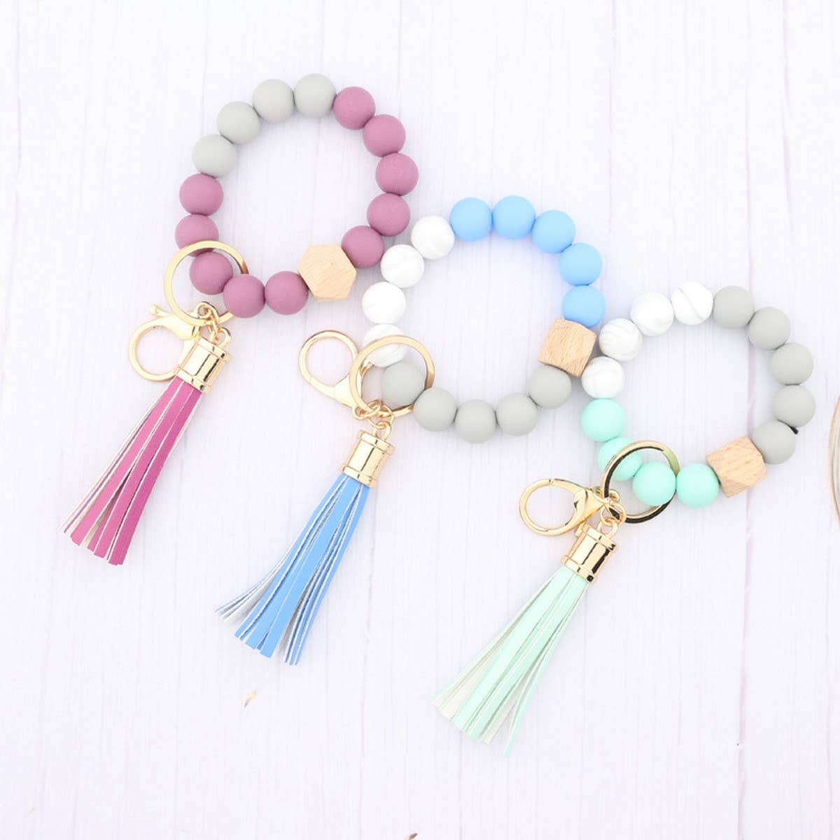 COLORFUL KEYCHAIN TASSEL BRACELET_CWAJE0655