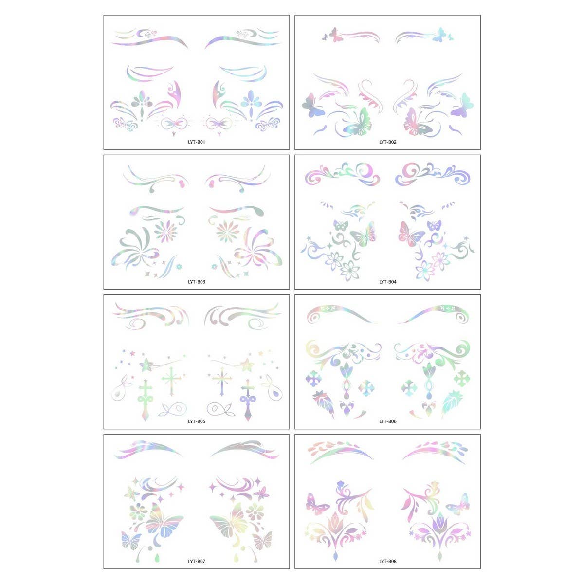 HOLOGRAPHIC EYELINER TATTOO STICKERS FOR RAVES_CWMM8249