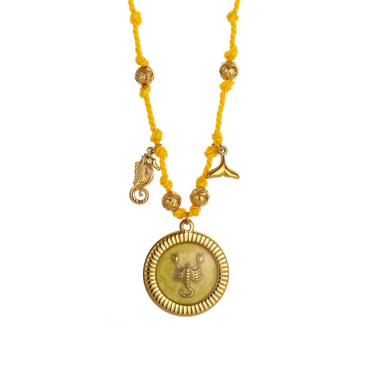 HANDMADE ZODIAC NECKLACE WITH ENAMEL CHARMS_CWMM8810