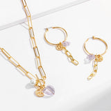 LAVENDER SERIES METAL SMALL PENDANT NECKLACE SET_CWAJE2938