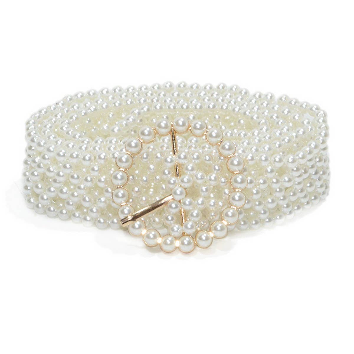 NEW SWEET PEARL STRETCH PEARL WIDE BELT_CWABE0508