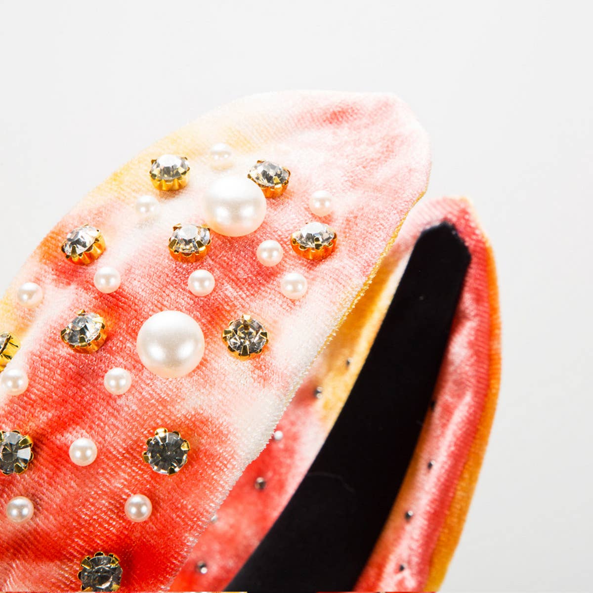 NEW TIE DYE FABRIC PEARL HEADBAND_CWAHA2122