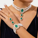 IMITATION PEARL RHINESTONE FASHION COLLAR JEWELRY_CWAJE1161