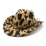 Wool Cow Pattern Wide Brim Western Cowboy Hat_Cwah2554