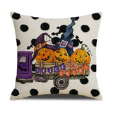 PURPLE HALLOWEEN FUNNY LETTER PRINT PILLOWCASE_CWMM1356