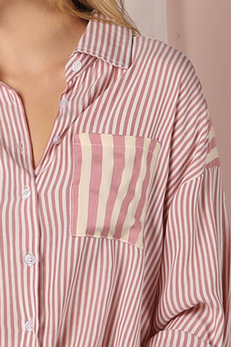 Women Fashion Striped Shirt_Cwtstl717