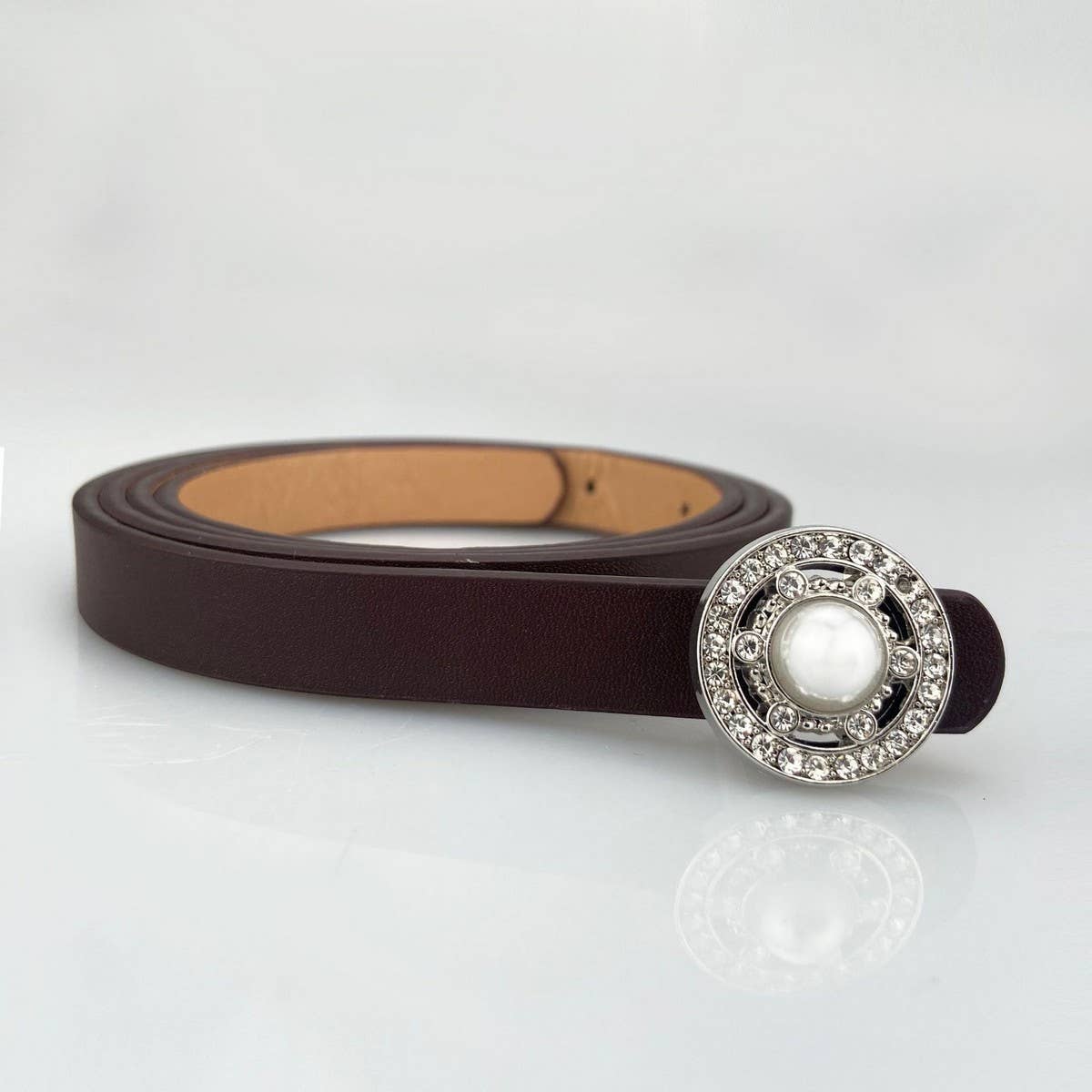 Women'S Fashionable Pearl And Diamond Belt_Cwabe0706