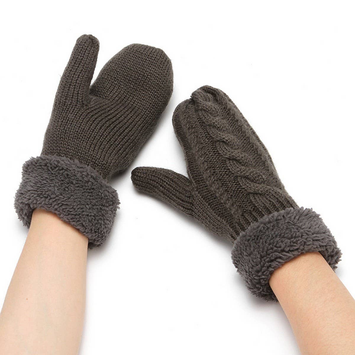 ADULT KNITTED MITTENS WITH PLUSH RABBIT GLOVES_CWAG0253