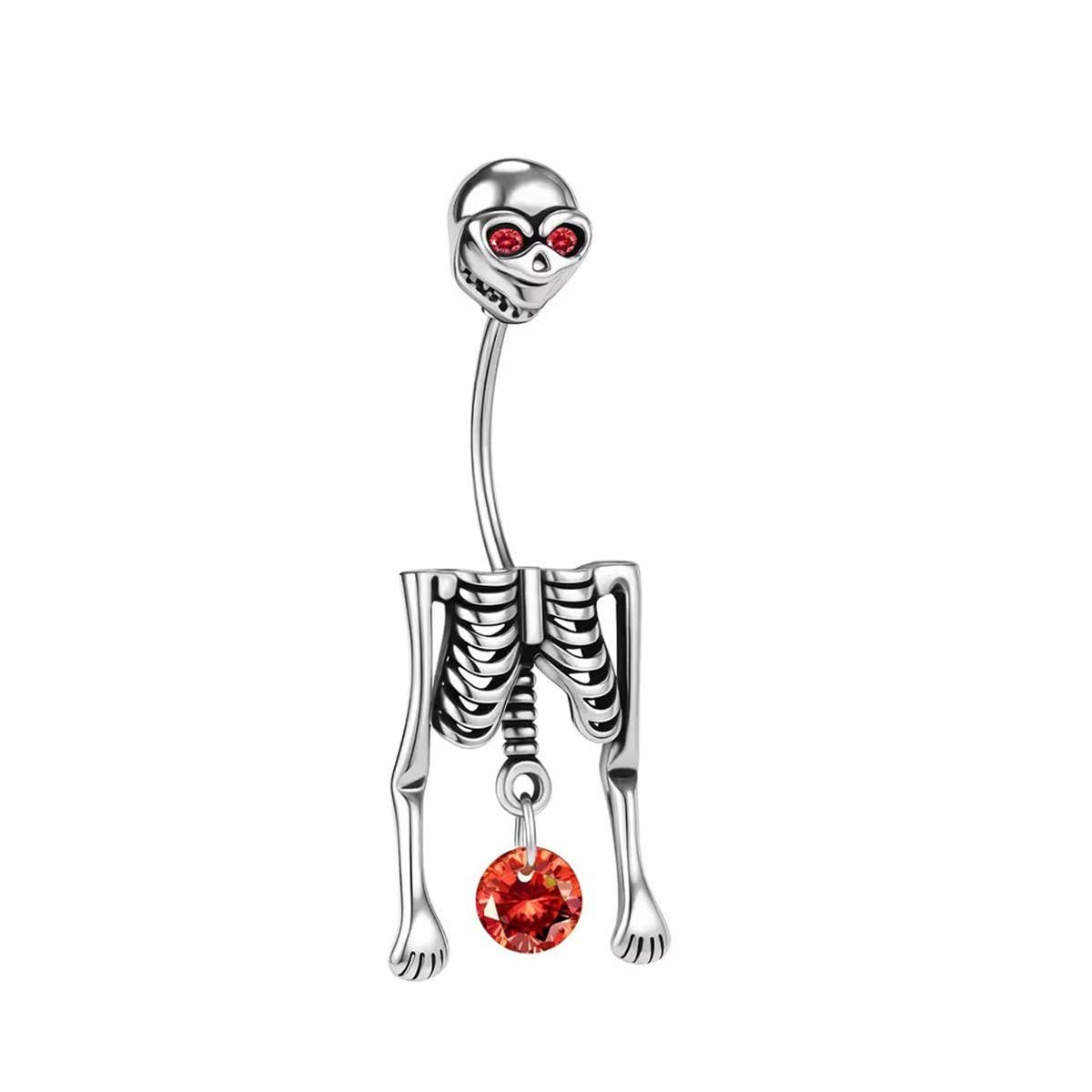 HALLOWEEN SKULL PEARL DANGLE BELLY BUTTON RING_CWMM9468