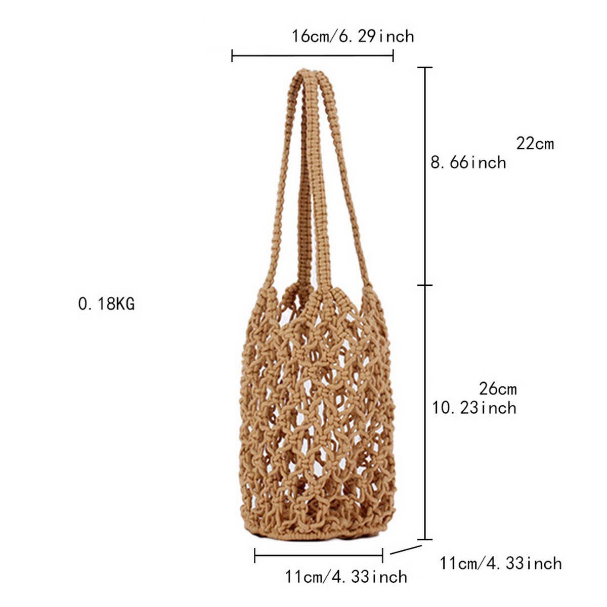 HOLLOW SOLID COLOR SIMPLE SHOULDER WOVEN BAG_CWAB4682