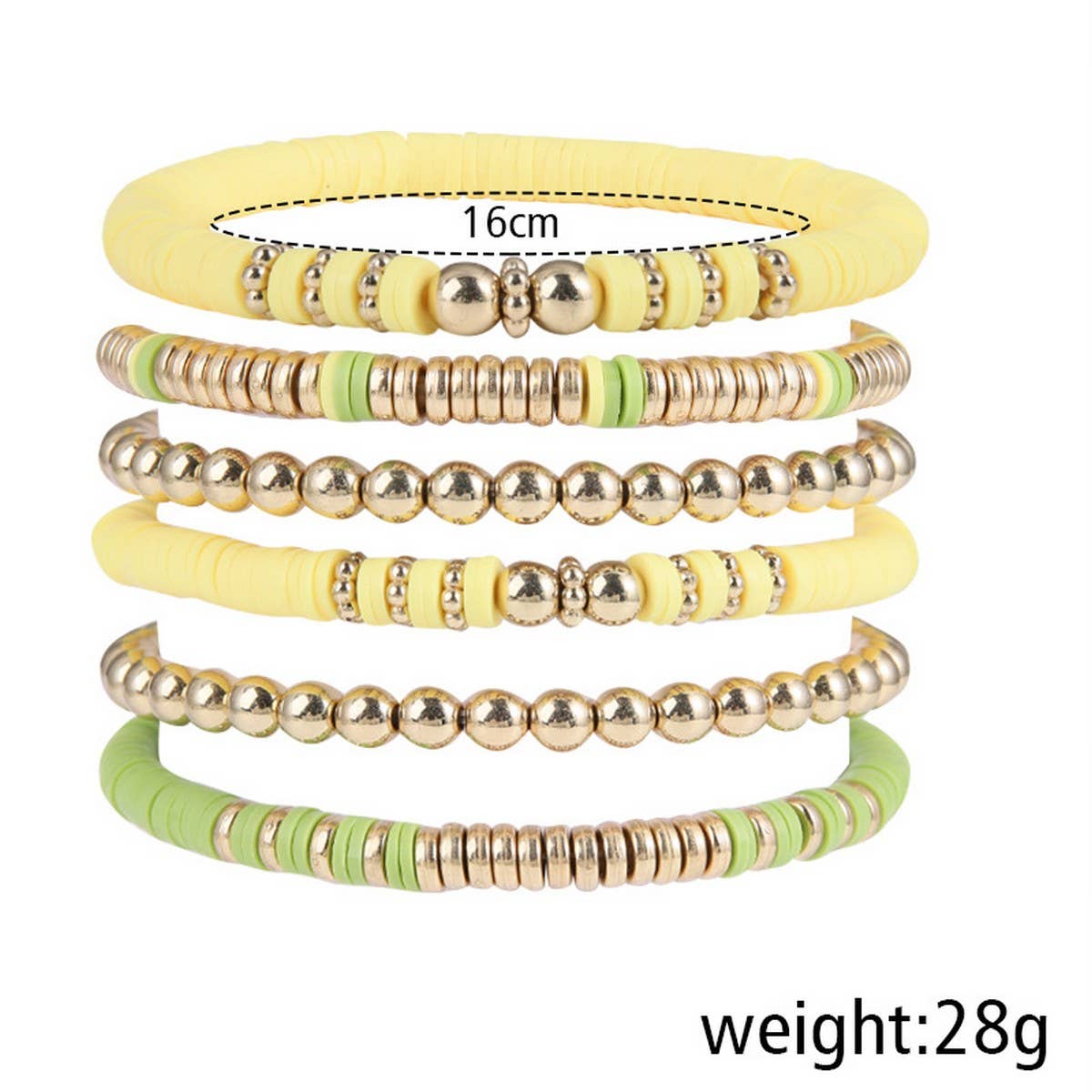 Vintage Clay Round Bead Bracelet Set Jewelry_Cwmm3513