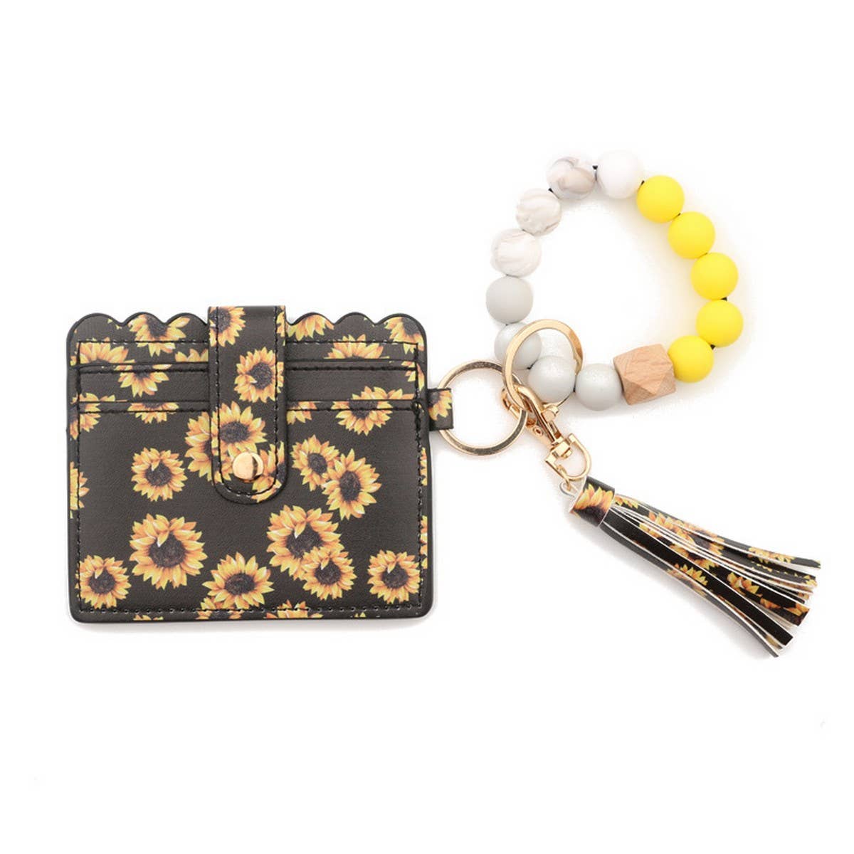 LEATHER CARD BAG TASSEL KEYCHAIN BRACELET_CWAJE0657