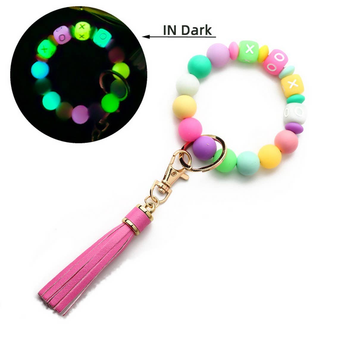 GLOW IN THE DARK WRISTBAND WITH TASSEL KEYCHAIN_CWMM6870