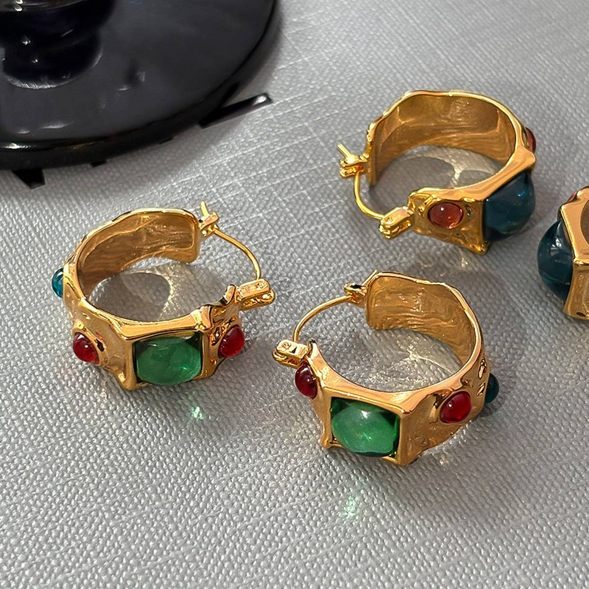 Color Enamel Gem Earrings Dopamine Style_Cwaje06318