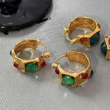 Color Enamel Gem Earrings Dopamine Style_Cwaje06318