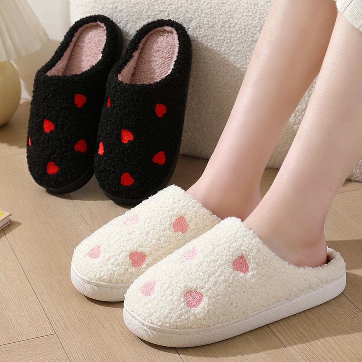 CUTE CARTOON LITTLE HEART WINTER COTTON SLIPPERS_CWMM3071