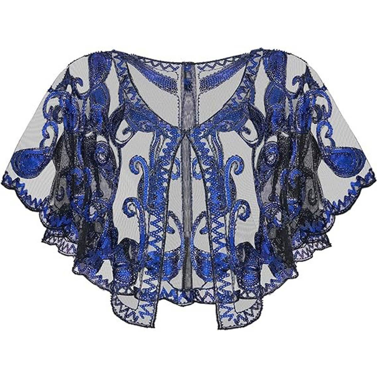 SEQUIN LACE EVENING SHAWL PARTY FORMAL WRAP_CWMM8953