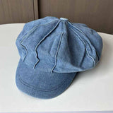 FASHION RETRO DISTRESSED DENIM BERET_CWAB2911
