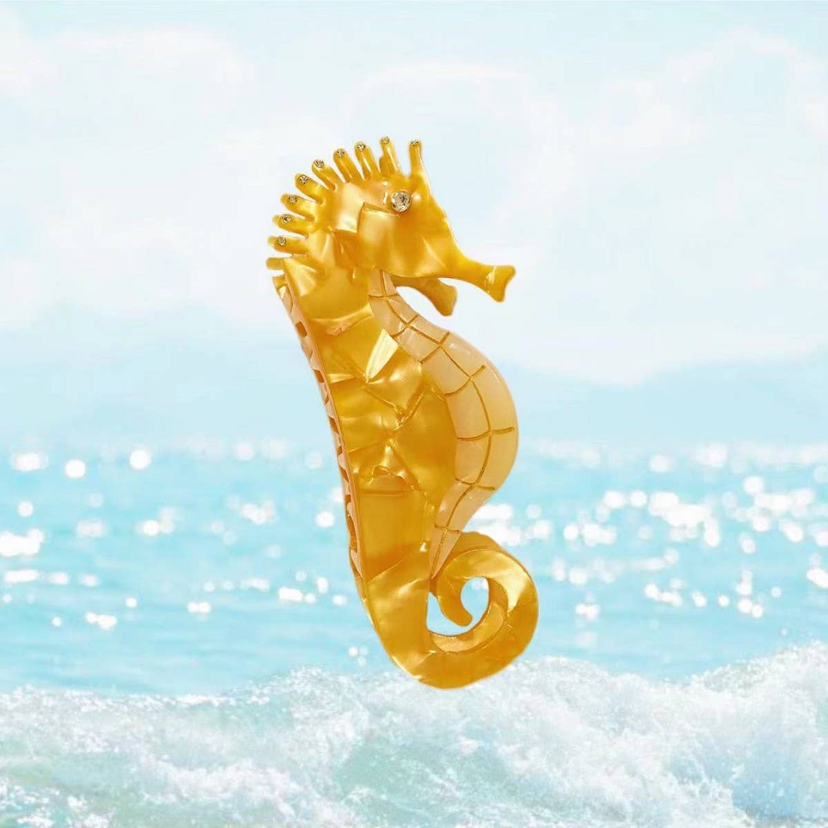 Sea Shell & Lobster Hair Claw, Ocean Animal Clip_Cwaha07131