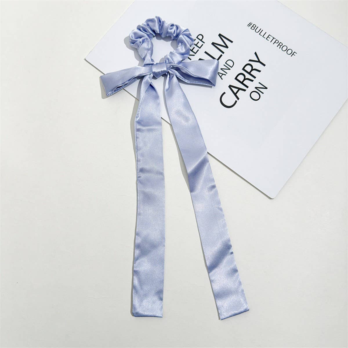 Women Long Bow Elastic Band Hair Tie_Cwaha1079