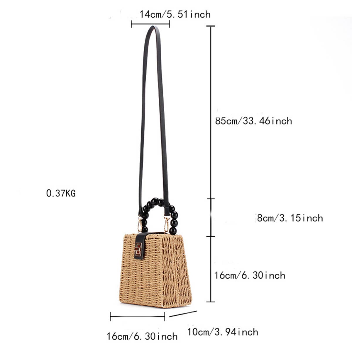 CUTE WOODEN BEAD PORTABLE WOVEN BAG_CWAB2096
