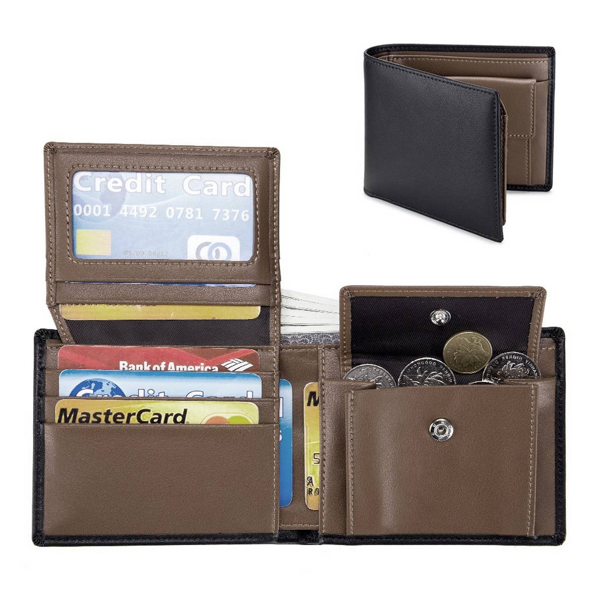 COWHIDE TRI FOLD WALLET MULTI FUNCTION RETRO WALLET_CWAB3709