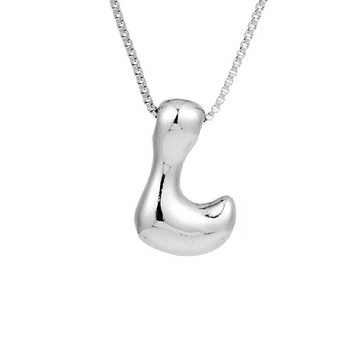 HIP HOP 26 LETTERS PENDANT NECKLACE SILVER CHAIN_CWMM5865