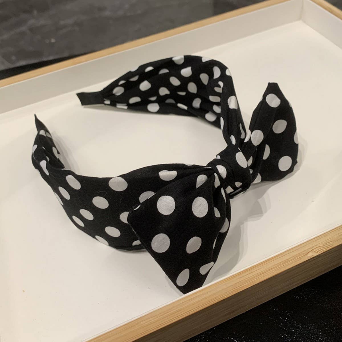 FRENCH STYLE BIG BOW DOT SIMPLE HEADBAND_CWAHA2558