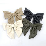 ELEGANT CROC PU LEATHER BOW HAIR CLIP_CWAHA6350