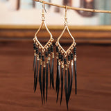 BOHO VINTAGE TASSEL FEATHER EARRINGS_CWAJE0805