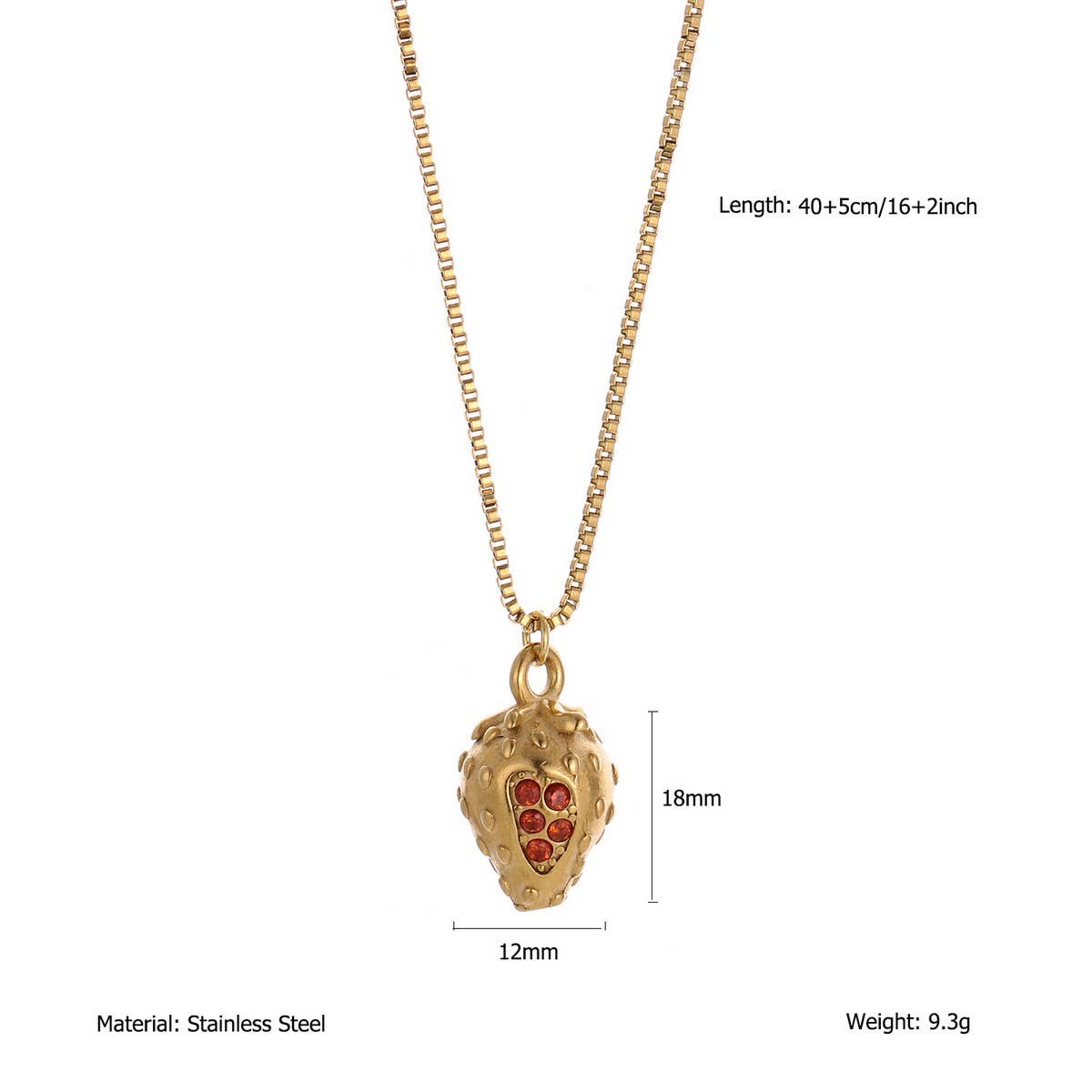 ENAMEL HEART NECKLACE WITH STRAWBERRY CHARM_CWMM8869