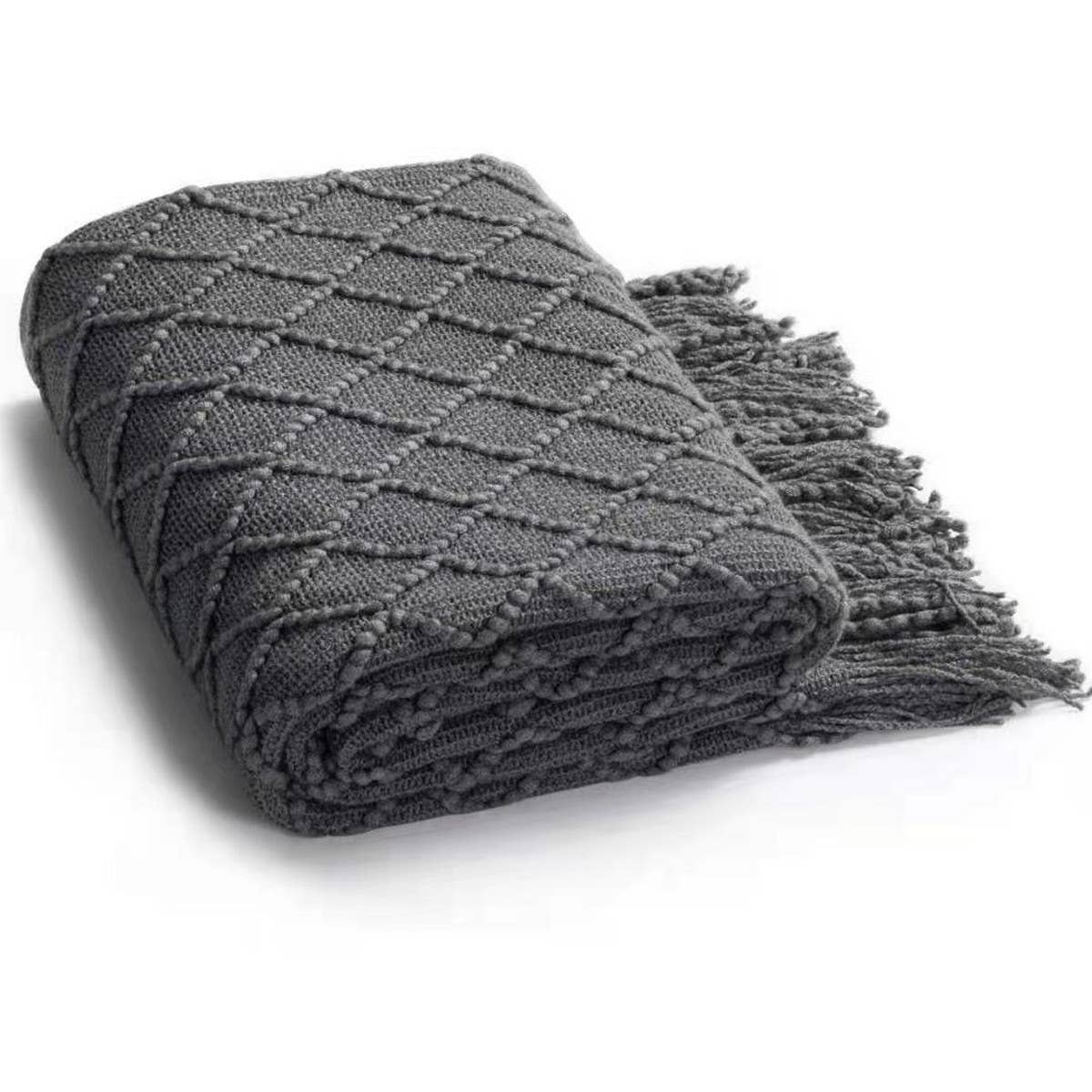 SOLID COLOR DIAMOND KNITTED SOFA BLANKET_CWMM0420