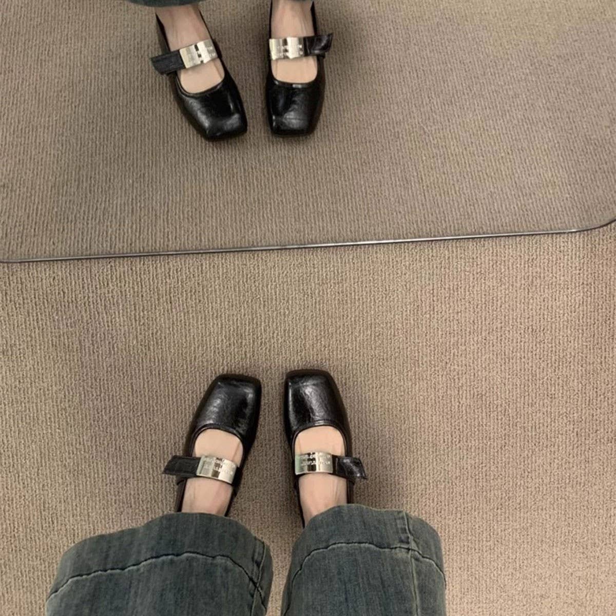 SOFT WEDGE MARY JANES WHITE HIDDEN HEEL SHOES_CWSHF0132