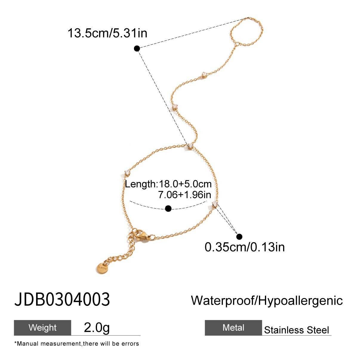 18K GOLD DOUBLE LAYER CHAIN RING BRACELET_CWAJE4640