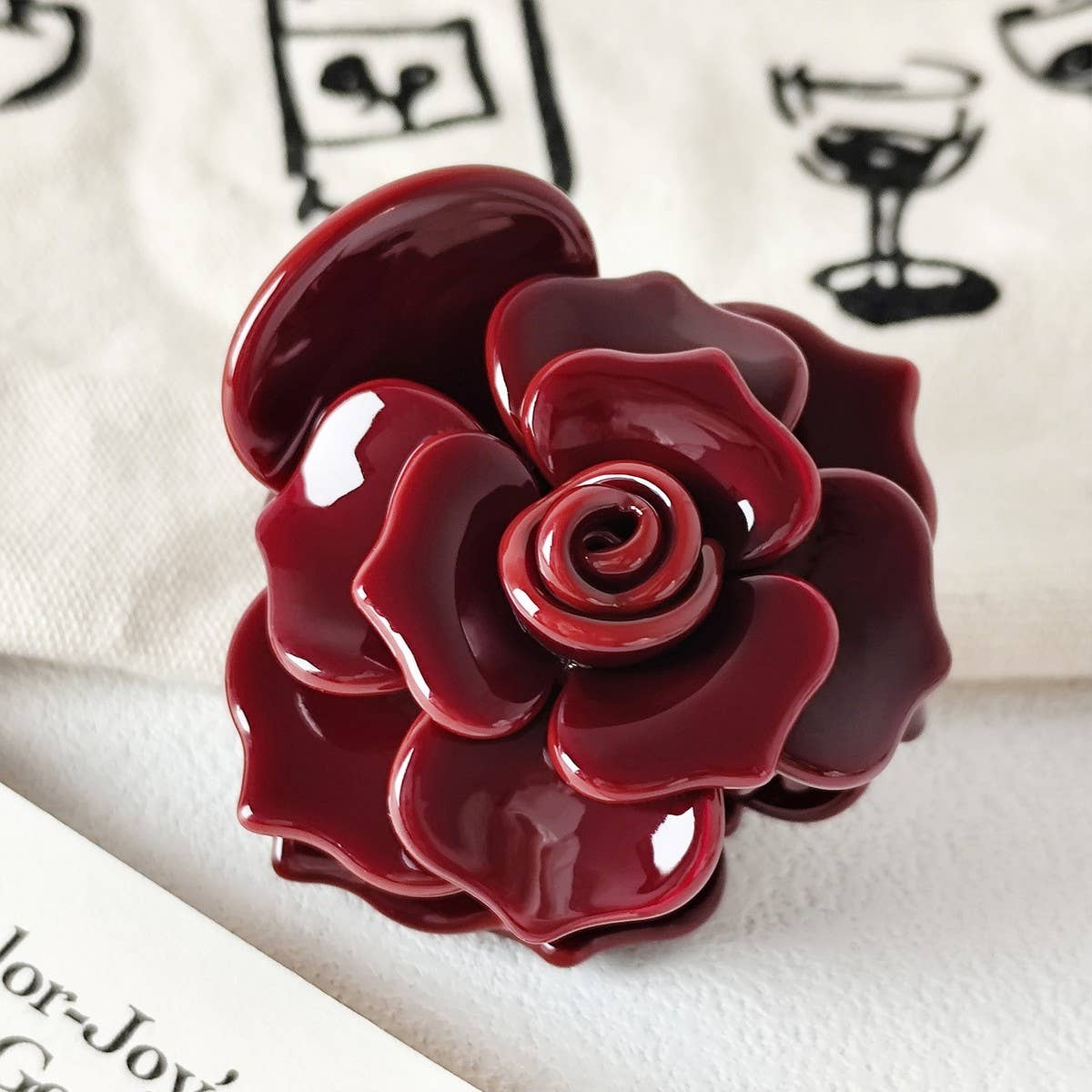 Rose Acetate Hair Clip - Sweet And Elegant_Cwaha07192
