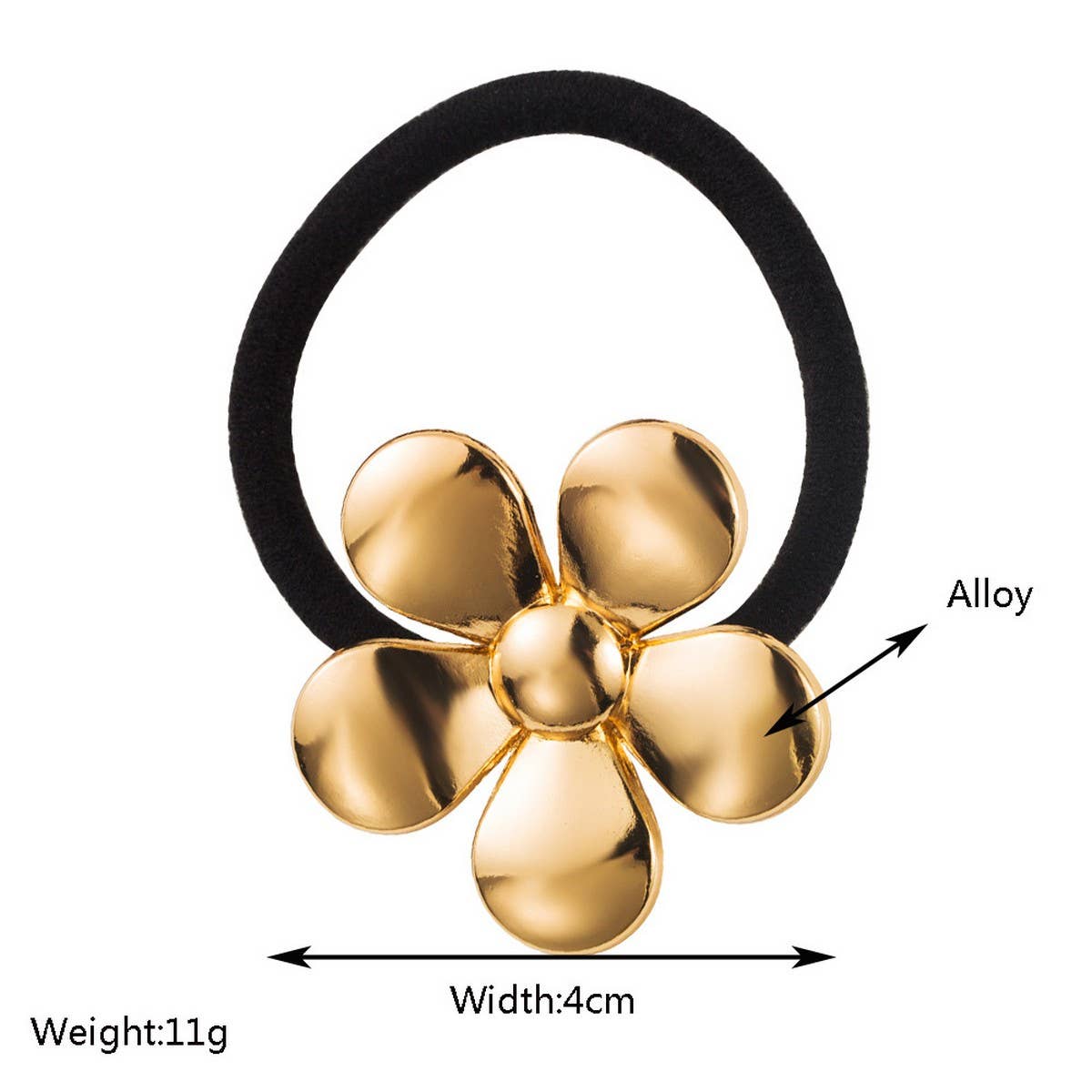 ELEGANT METAL FLOWER ELASTIC HAIR TIE FOR WOMEN_CWAHA6234