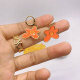 Trendy Commuter Floral Enamel Earrings Ring