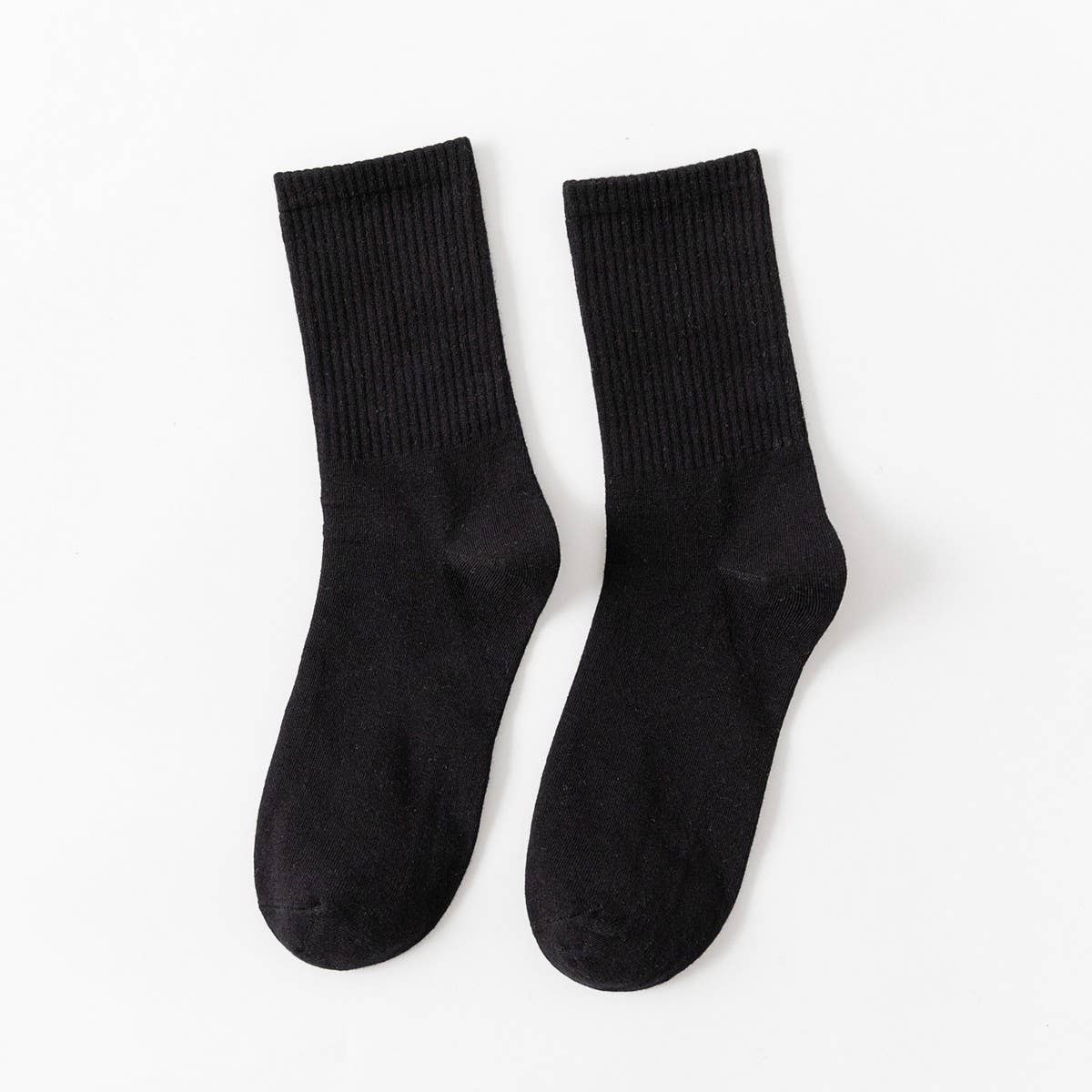Versatile Solid Color Casual Mid-Calf Socks_Cwms0905