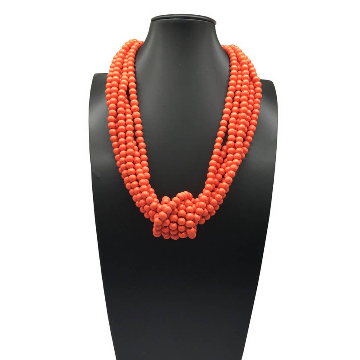 BOHEMIAN MULTI LAYER WOODEN BEAD KNOT NECKLACE_CWMM4735