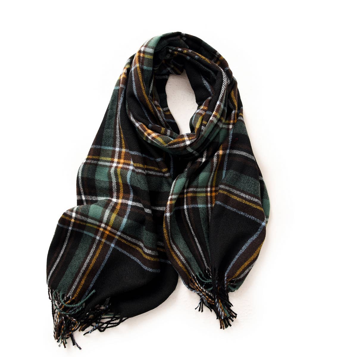 PLAID WINTER SCARF FOR WOMEN WITH TASSELS WARM_CWASC0186