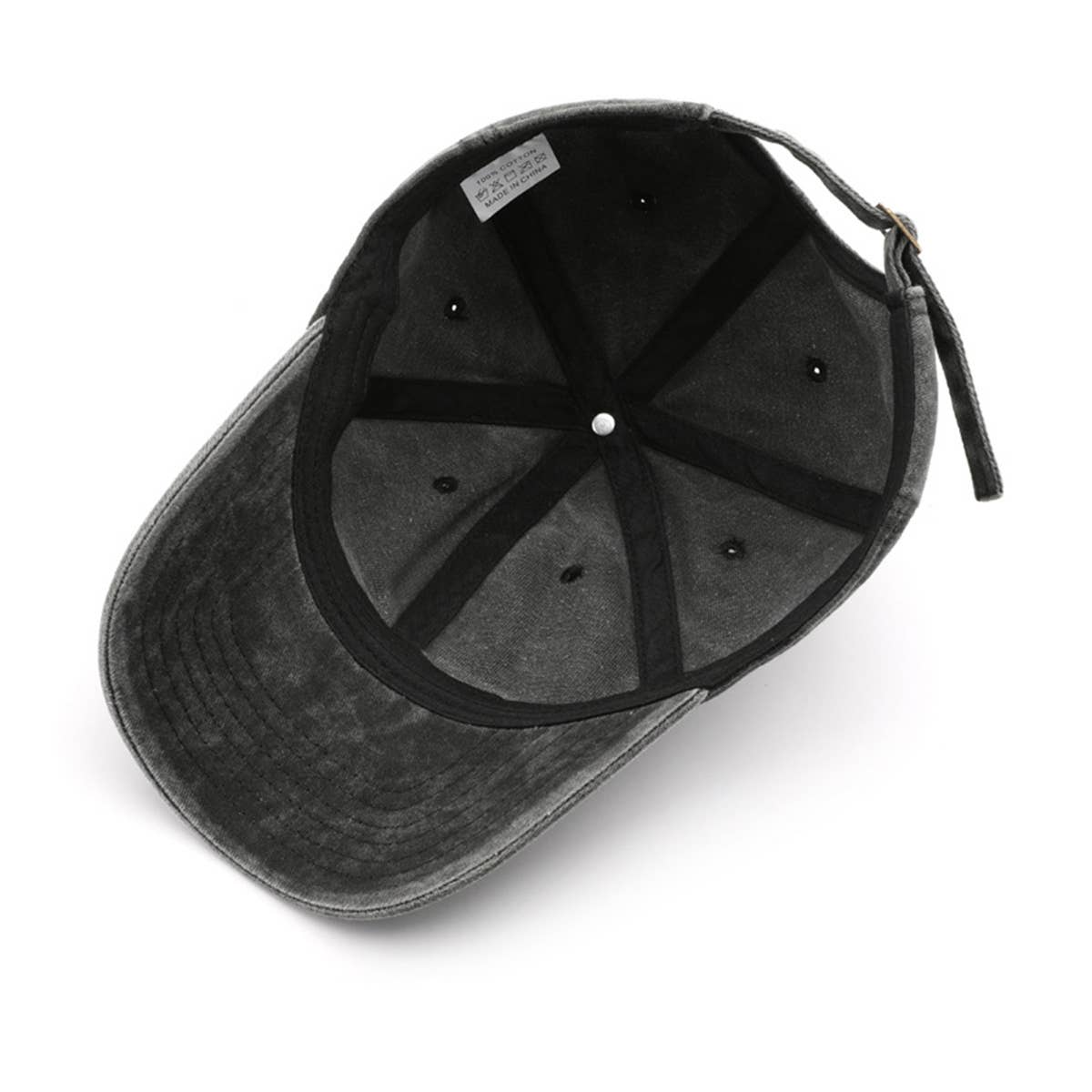 VINTAGE WASH HEART EMBROIDERY BASEBALL CAP UNISEX_CWAH1271