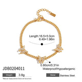 LUXURY 18K GOLD WHITE ZIRCON BUTTERFLY BRACELET_CWAJE4832